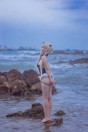 [Net Red COS] Traje de baño Popular Coser Nizuo Nisa-Blue Marie Rose