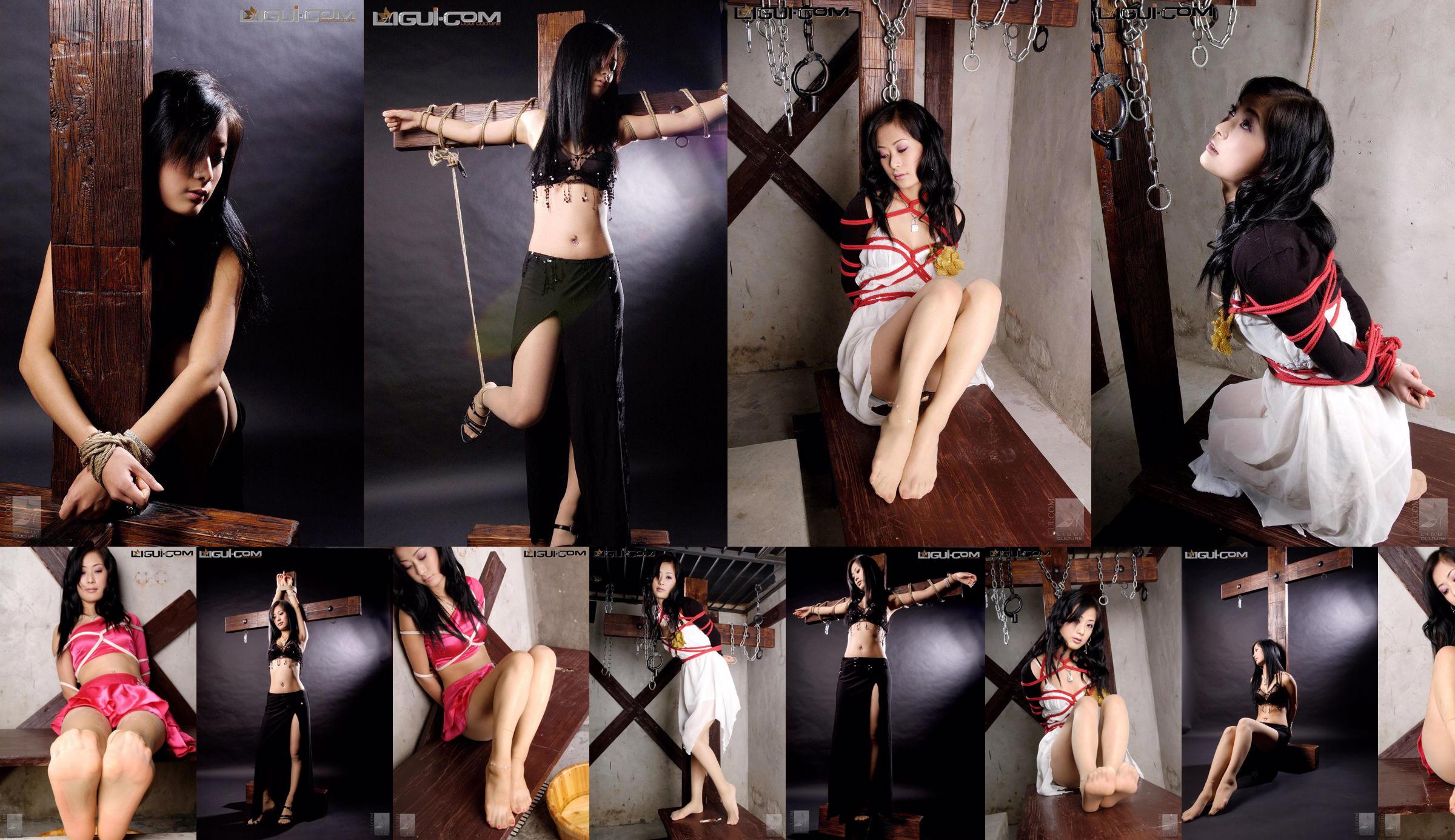 [丽 柜 美 ​​束 LiGui] Modello Saya "Black Silk Shackles" Silk Foot Photo Picture No.aaa926 Pagina 1